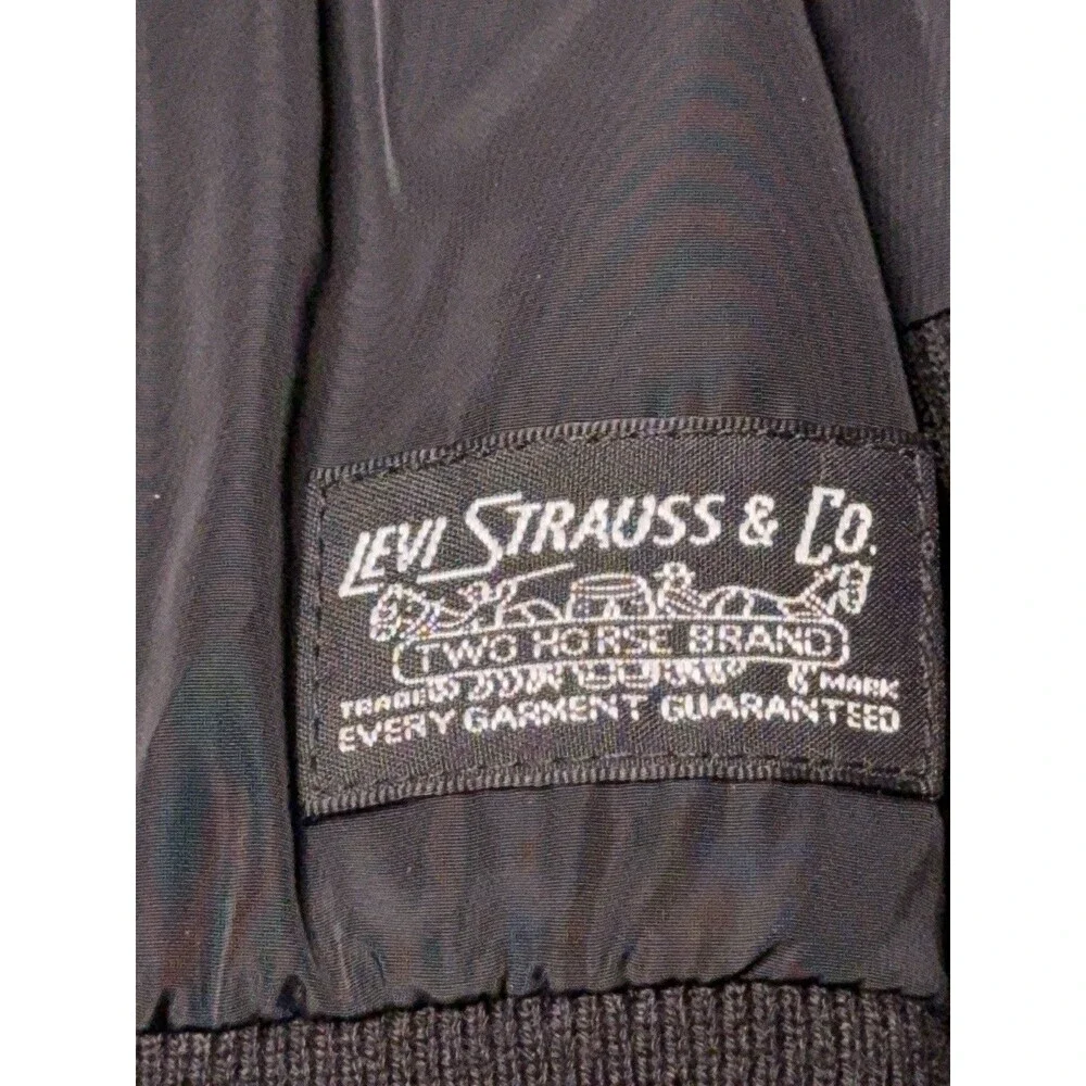 Levi Strauss Jacket Men’s 2XL Black Bomber Full Zip Lightweight Classic Retro